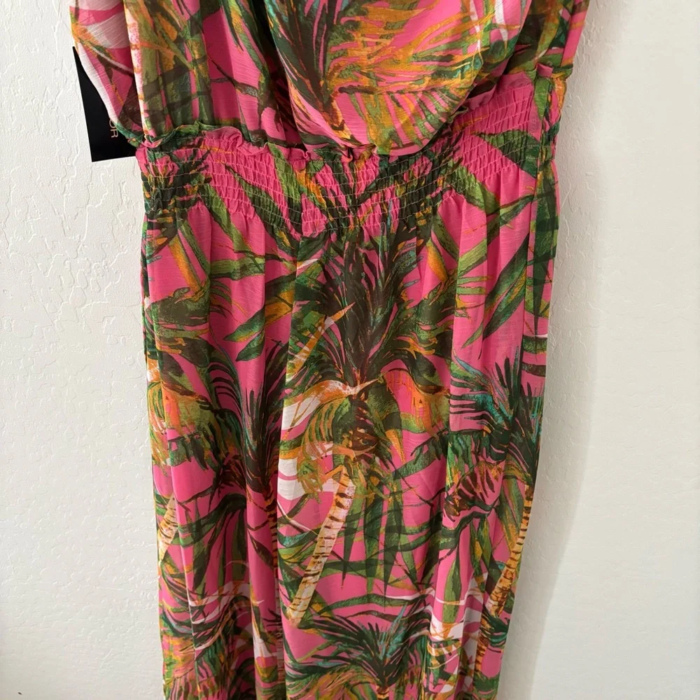 Taylor Tropical Pink and Green Jumpsuit‎